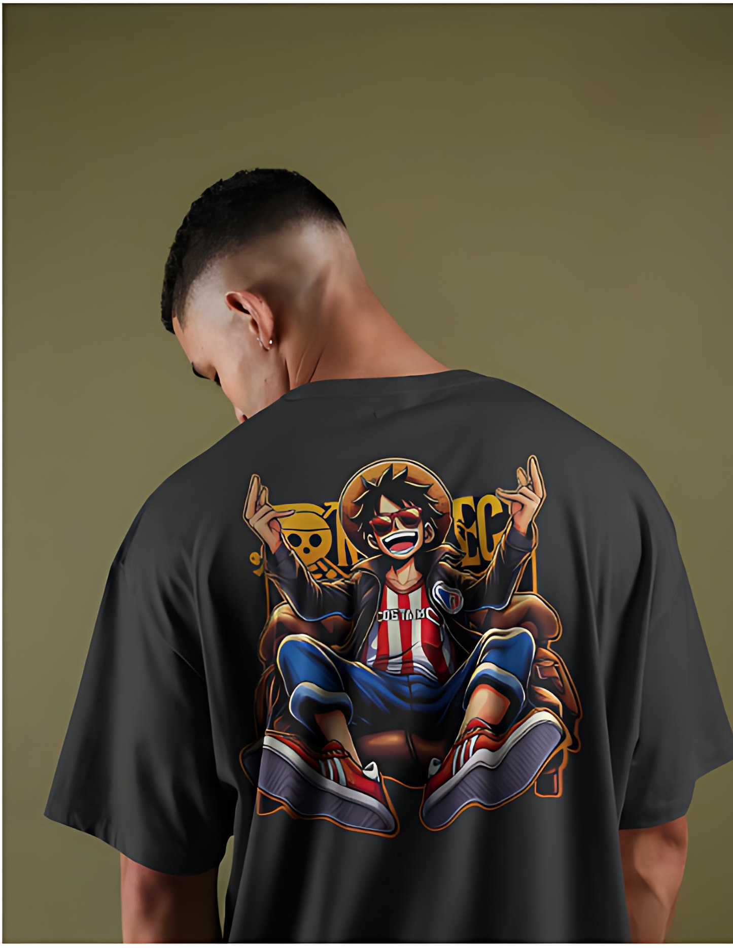 🏴☠️ Monkey D. Luffy “Next Pirate King” Oversized Anime Tee