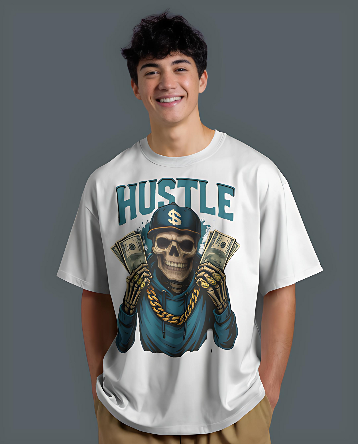 🔥 Hustle Mode On – Oversized Streetwear Tee