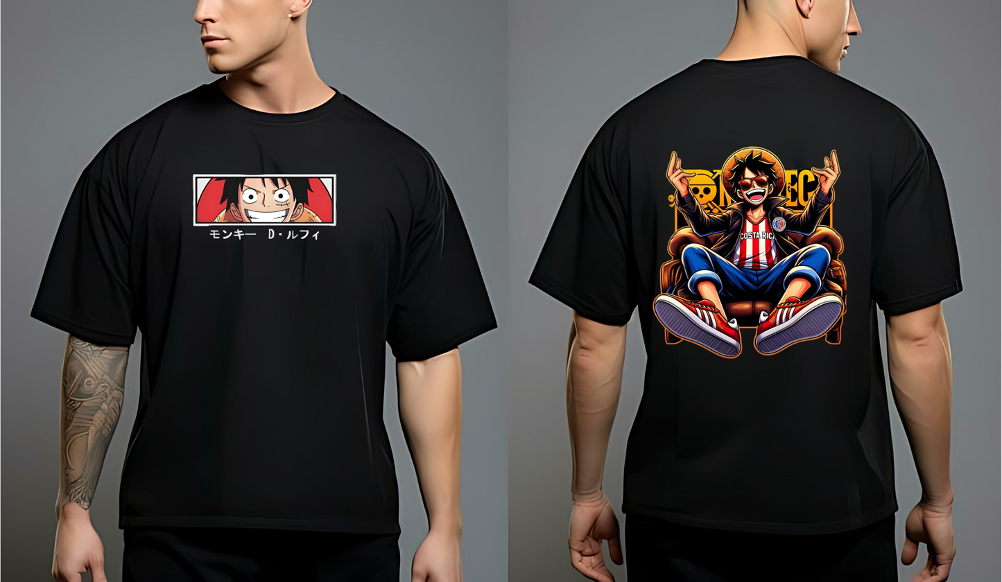 🏴☠️ Monkey D. Luffy “Next Pirate King” Oversized Anime Tee