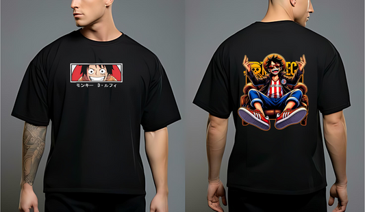 🏴☠️ Monkey D. Luffy “Next Pirate King” Oversized Anime Tee