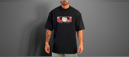 🏴☠️ Monkey D. Luffy “Next Pirate King” Oversized Anime Tee